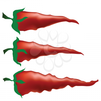 colorful illustration with red peppers on white background