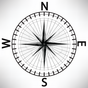  illustration with compass on white  background