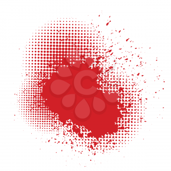 illustration  with  blood splatter  on white background