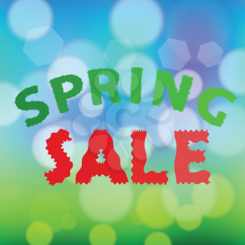 colorful illustration  with abstract spring sale background