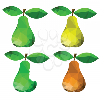 colorful illustration  with abstract pears on white background
