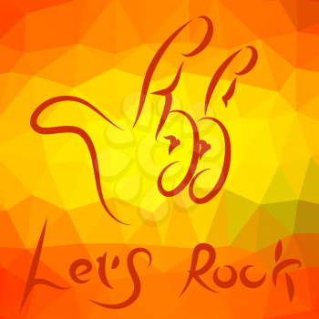 Rock Banner on Yellow Orange Polygonal Background