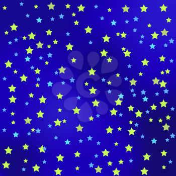 Star Blue Sky Background. Yellow Blue Starry Texture.