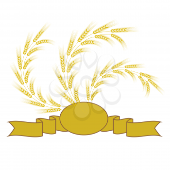 Yellow Wheat Symbol Isolated on White Background