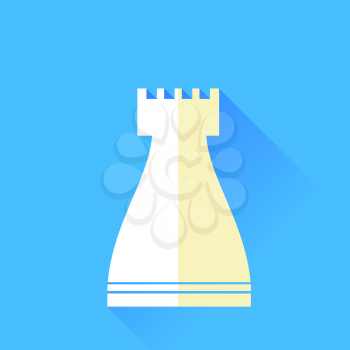 Rook Chess Icon Isolated on Blue Background