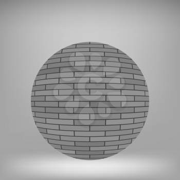 Old Brick Circle on Grey Background for Your Design.