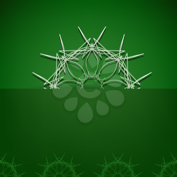 Green Symbolic Background. Abstract Green Ornamental  Pattern.