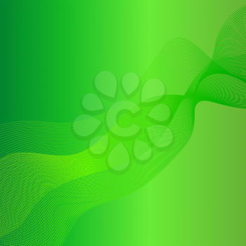 Abstract Green Wave Background. Green Wave Pattern.