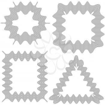 Set of Decorative Frames Isolated on White Pattern