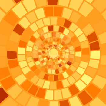 Orange Mosaic Background. Hypnotic Orange Mosaic Pattern