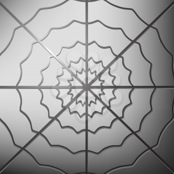 Spider Web on Grey Background. Cobweb Grey Icon