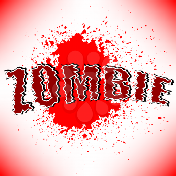Zombie Title with Red Spot on White Background