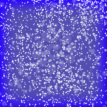 Falling Snow on Blue Background. Winter Pattern