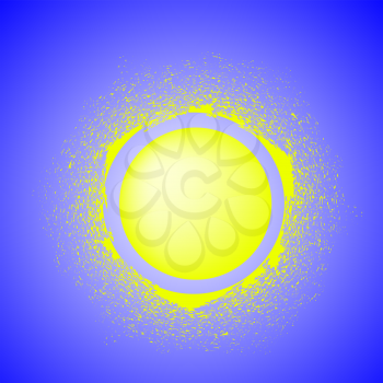 Sun Icon Isolated on Blue Sky Background.