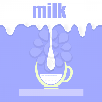 Milk Blots Background. Milk is Poued into Cup. Drop of Milk. Milk Pattern. Fresh Milk