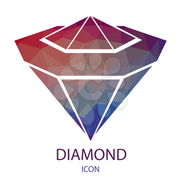 Diamond Icon. Diamond Logo Isolated on White Background