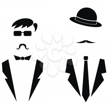Gentleman Icons Isolated on White Background. Man Icons