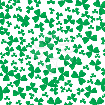 Green Cartoon Clover Leaves Isolated on White Background