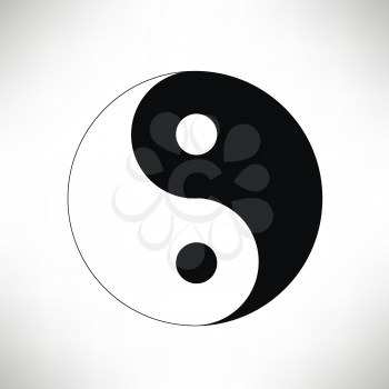 Yin Yang Symbol Isolated on White Background.