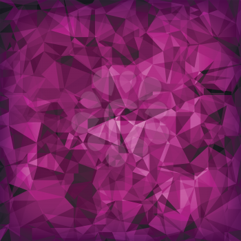 Pink Polygonal Background. Pink Crystal Triangle Pattern