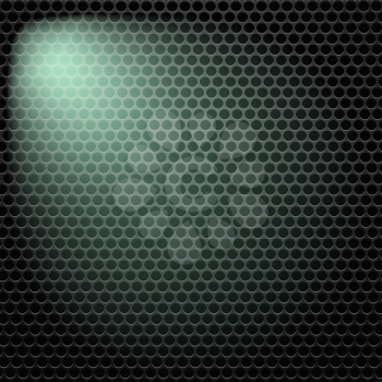 Dark Iron Perforated Background. Abstract Circle Pattern.