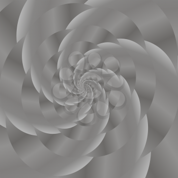 Fractal Design. Abstract  Sphere. Grey Spiral Background. Fractal Pattern