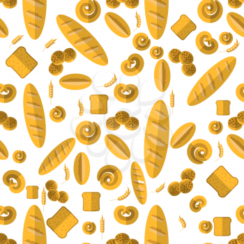 Bakery Seamless Pattern. Food Background. Fresh Baked Products
