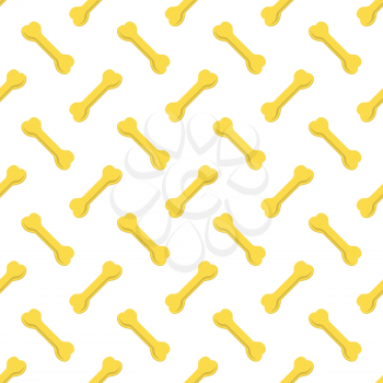 Set of Yellow Bones Isolated on White Background. Seamless Bones for Dog Pattern