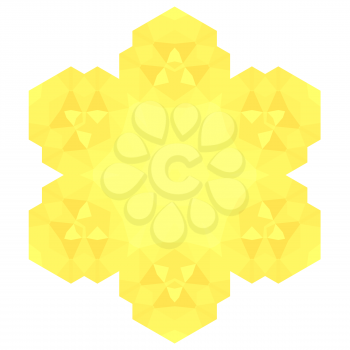 Polygonal Yellow Symbol Isolated on White Background