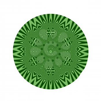 Ornamental Green Round Pattern Isolated on White Background