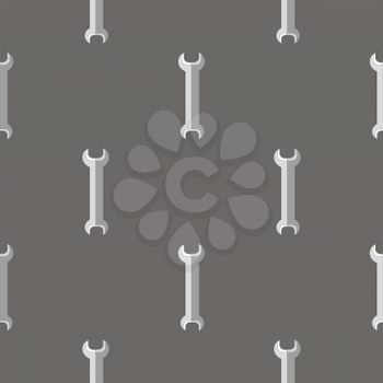 Set of Metallic Wrench Grey Seamless Pattern. Industrial Tool Background