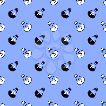 Salt and Pepper Seamless Pattern on Blue. Spices for Cooking