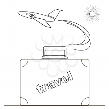 Travel or Vacation Linear Icon Isolated on White Background