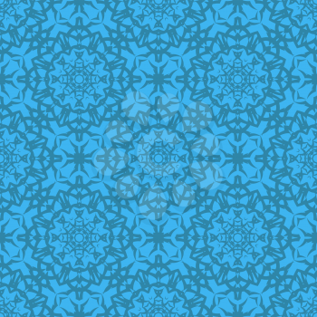 Azure Ornamental Seamless Line Pattern. Endless Texture. Oriental Geometric Ornament