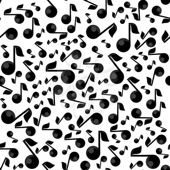 Musical Notes Seamless Pattern on White Background