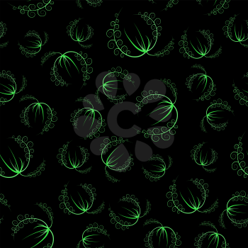 Summer Leaves Isolated on Green Background. Seamless Grass Pattern