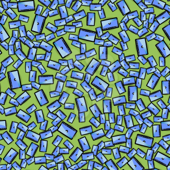 Video Player Seamless Pattern Isolated on Green Background