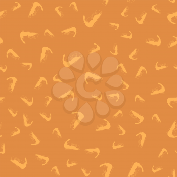 Silhouettes of Shrimps Seamless Pattern on Orange Background. Exquisite Sea Food.