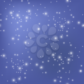 Star Seamless Pattern Isolated on Blurred Blue Background