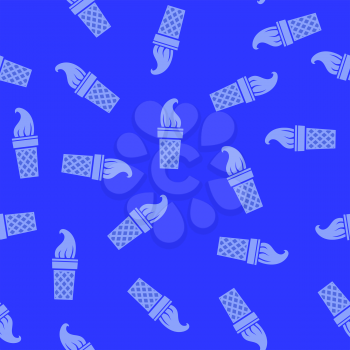 Ice Cream Seamless Pattern on Blue Background