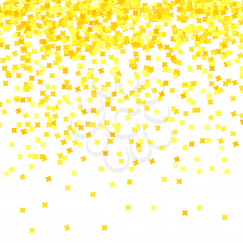 Gold Confetti Pattern Isolated on White Background
