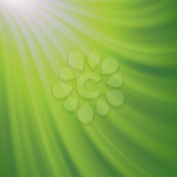 Green Wave Blurred Background. Abstract Glowing Pattern