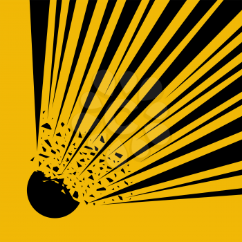 Explode Flash, Cartoon Explosion, Star Burst Isolated on Yellow Background. International Pressurized Cylinder Hazard Symbol,Yellow Warning Dangerous icon