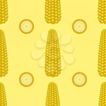 Organic Yellow Fresh Corn Pattern. Natural Gold Sweet Food Background. Summer Golden Vegetarian Sweetcorn Texture. Seed Ornament.