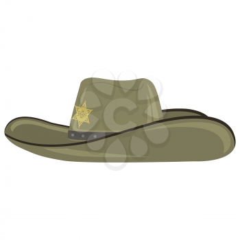 Old West Sheriff Hat Isolated on White Background.