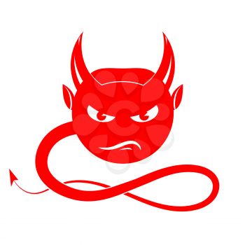 Horned Devil Red Icon Isolated on White Background.