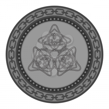 Celtic Pattern Isolated on White Background. Scandinavian Design. Decorative Vikings Logo.