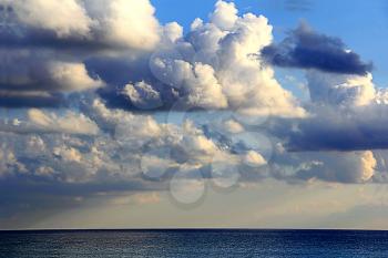Beautiful picture with sea and cloudiness sky