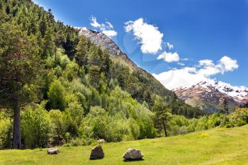 Summer landscape of mountains Caucasus region in Russia