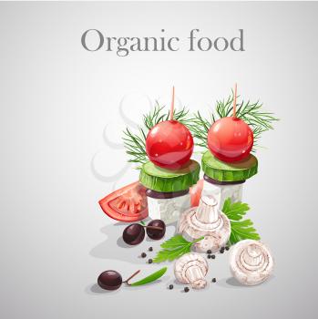Royalty Free Clipart Image of an Organic Food Background